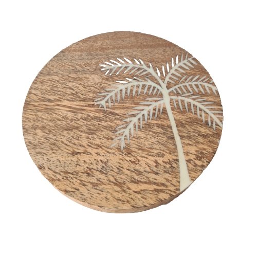 Miami Palms Wooden Coaster Set of 4. - Luxe Coastal Home