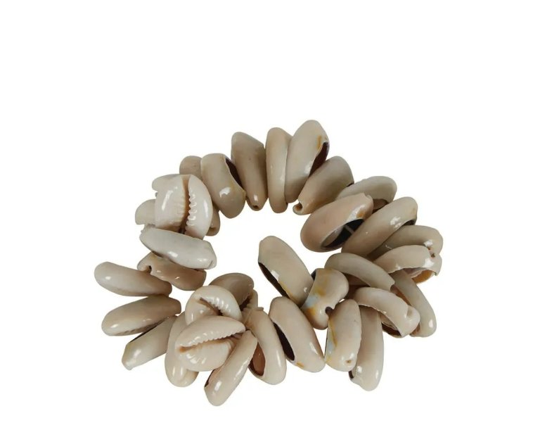 Pebble Cove Cowrie Shell Napkin Ring - Luxe Coastal Home