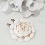 Petal Shell Cluster White Hanging Ornament - Luxe Coastal Home