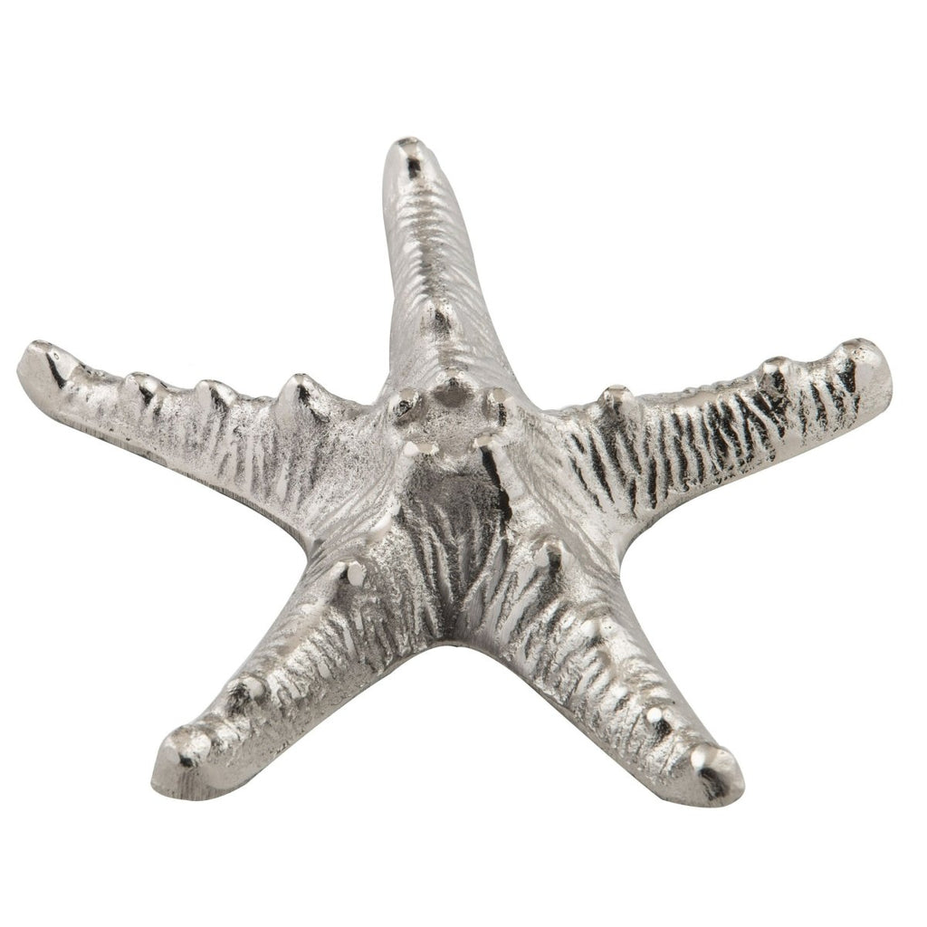 Silver Thorny Star Fish Sculpture - Luxe Coastal Home