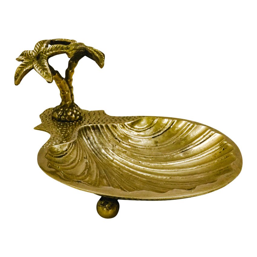 The Palms Brass Trinket Tray - Luxe Coastal Home