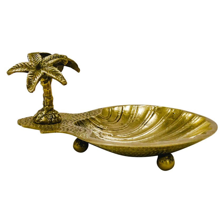 The Palms Brass Trinket Tray - Luxe Coastal Home