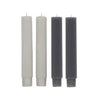 Vogue Ribbed Taper Dinner Candle Set 4 Charcoal. - Luxe Coastal Home