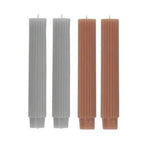 Vogue Ribbed Taper Dinner Candle Set 4 Terracotta. - Luxe Coastal Home